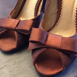 BCBG Metallic Satin Heels